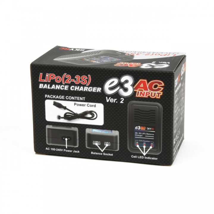 SKYRC E3 Duo AC cargador LiPo/LiFe/LiHV 2-3S 2.2A