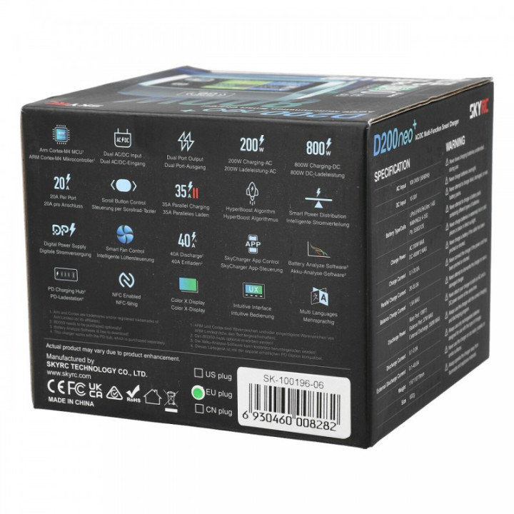 SKYRC D200Neo Plus AC/DC cargador LiPo 1-6S 30-35A