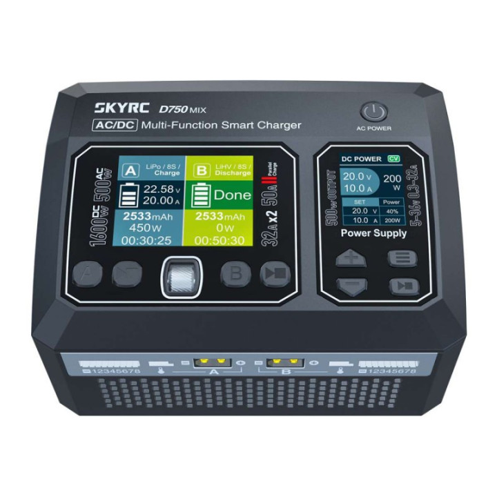SkyRC D750 MIX cargador LiPo 1-8S 32A 500W AC