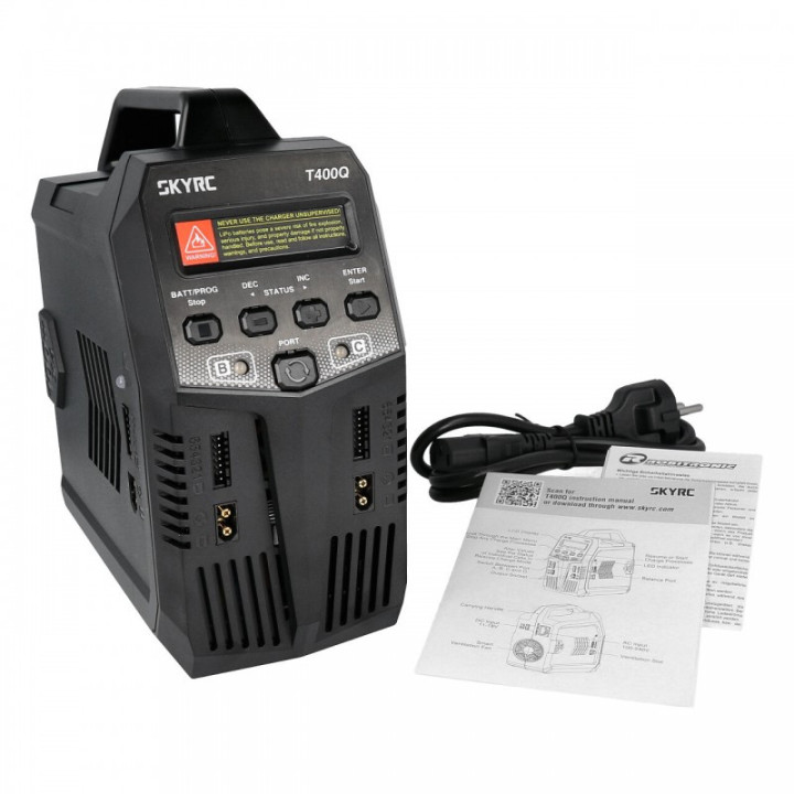 SkyRC T400Q AC/DC cargador Quad LiPo 1-6S 12A 4x100W