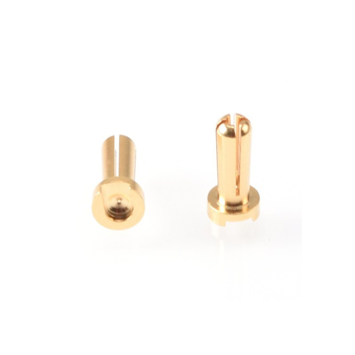 RUDDOG 4mm Gold Plug Male 14mm RC 2 Pcs