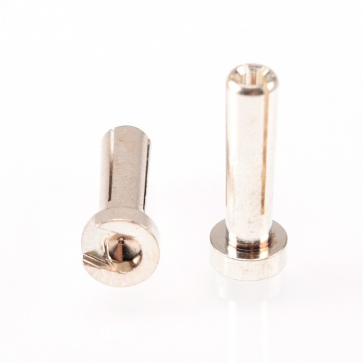 RUDDOG 4mm Silver Plug Male 18mm RC 2 Pcs