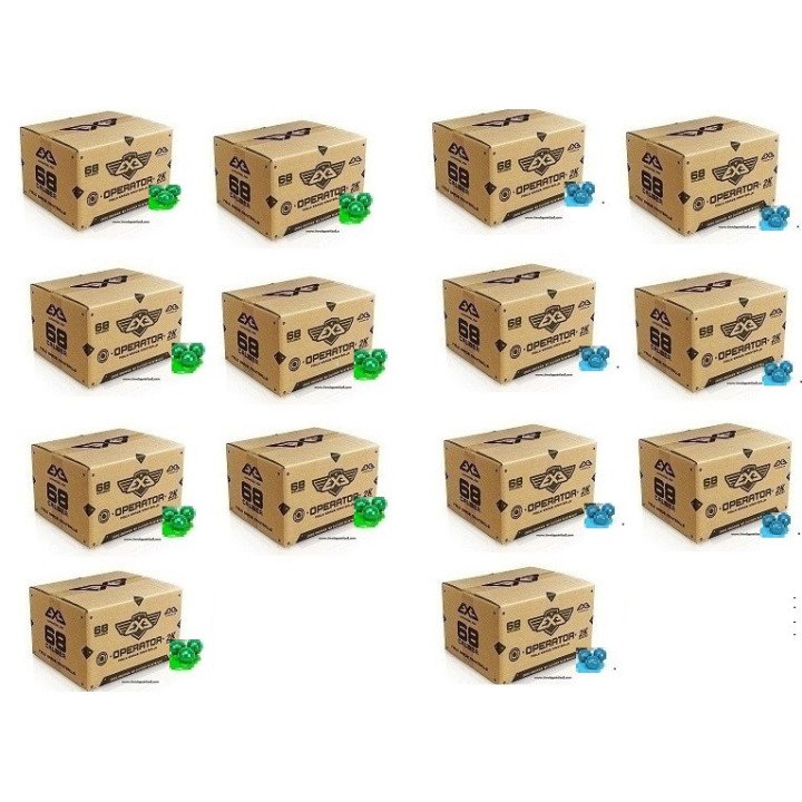Pack 14 Cajas Bolas Operador Cal.68 2000 unds Verde/Azul