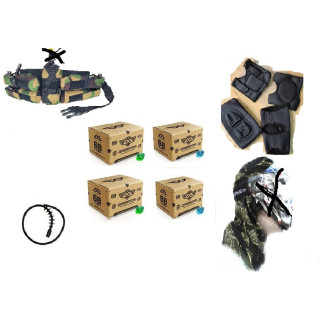 Pack Paintball 4 Cajas Cal.68 + Battle Pack + Accesorios