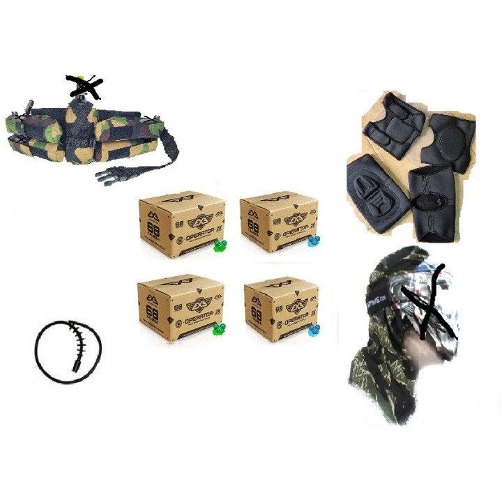 Pack Paintball 4 Cajas Cal.68 + Battle Pack + Accesorios