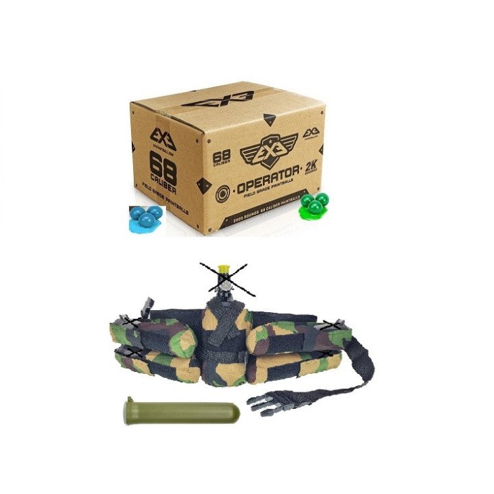 Pack Paintball Operator Cal.68 2000 Bolas + Harness 4+1 + Pod