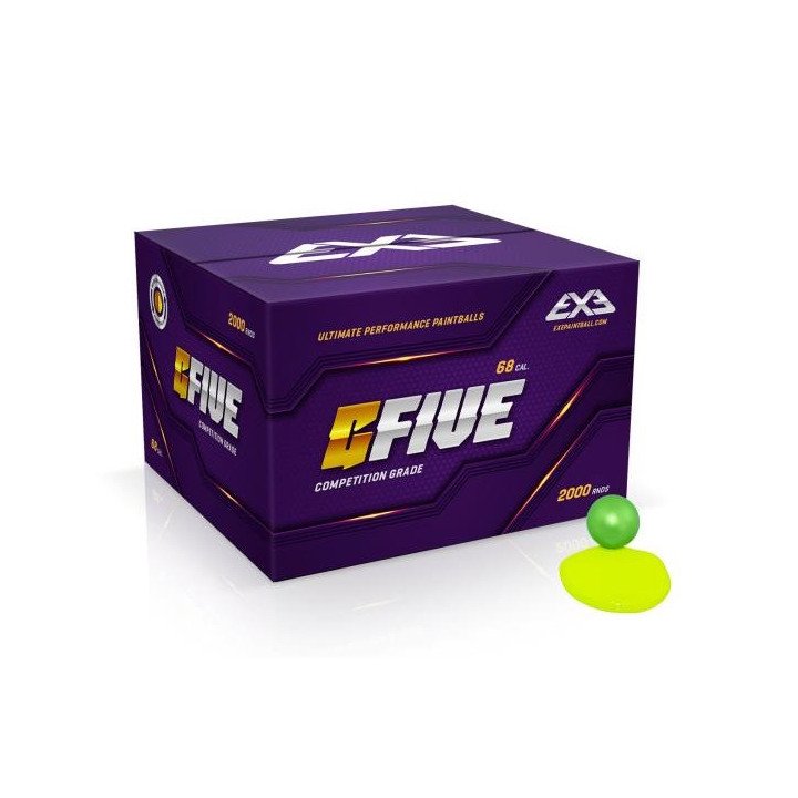 Paintballs GFive Cal.68 Metallic Green/Yellow Fill Low Pressure