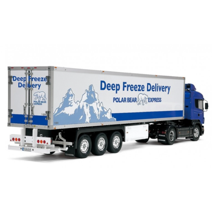 Remolque frigorífico Tamiya 3 Axle Reefer Trailer RC 1/14. Tráiler de 3 ejes con puertas funcionales, estructura metálica y comp