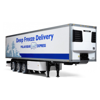 Remolque frigorífico Tamiya 3 Axle Reefer Trailer RC 1/14. Tráiler de 3 ejes con puertas funcionales, estructura metálica y comp