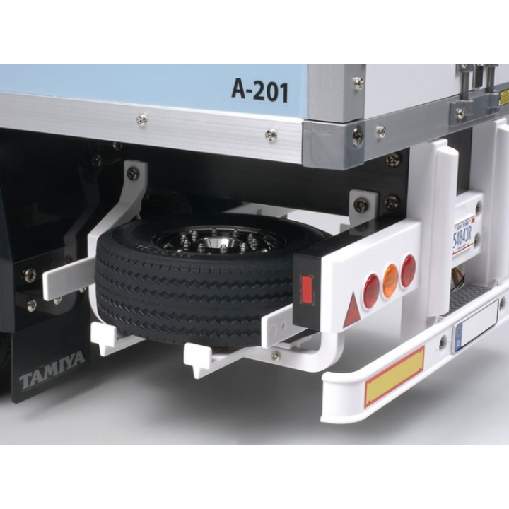Remolque frigorífico Tamiya 3 Axle Reefer Trailer RC 1/14. Tráiler de 3 ejes con puertas funcionales, estructura metálica y comp