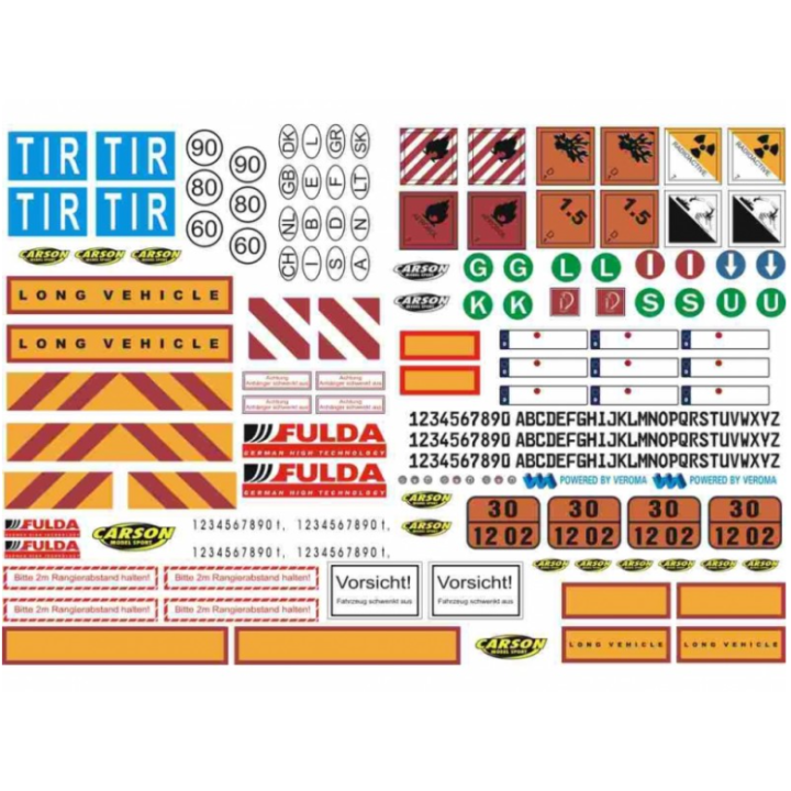Carson Pegatinas Truck Caution-Signs 1/14 | Señales de Seguridad para Camiones RC