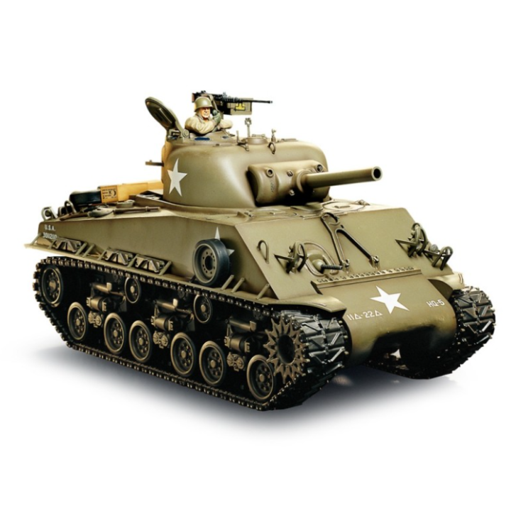 Tamiya M4 Sherman 105mm Howitzer 1/16 RC Full Option – Tanque aliado WWII