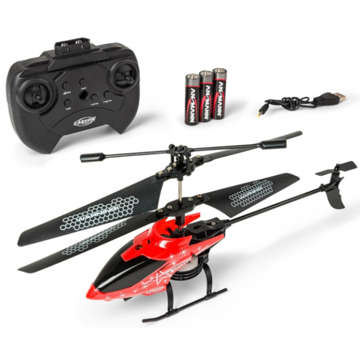 Carson Starter Tyrann 230 IR 2Ch 100% RTF Rojo – Helicóptero RC principiante