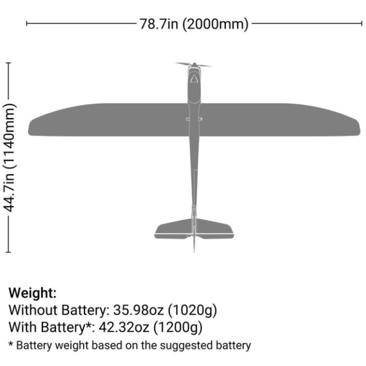 E-FLITE Night Radian 2.0m PNP | Planeador RC con Luces LED Integradas