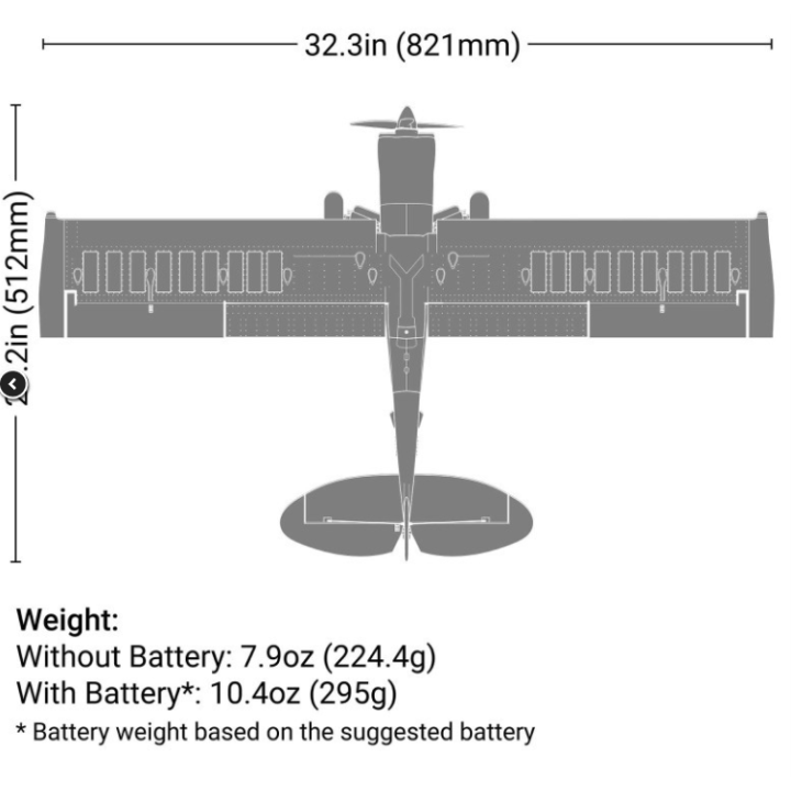 E-Flite Micro Scrappy 800mm BNF Basic | Avión RC con AS3X y SAFE Select