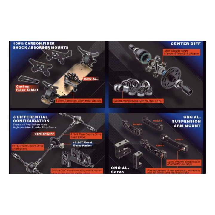 HNR Fox Hound 1/10 Rally Car Chassis Kit | Chasis RC 4WD Rally