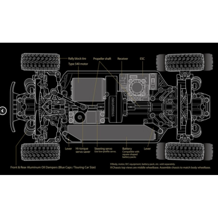 Tamiya XM-01 Pro Chassis Kit | Chasis RC 1/10 de rally y asfalto