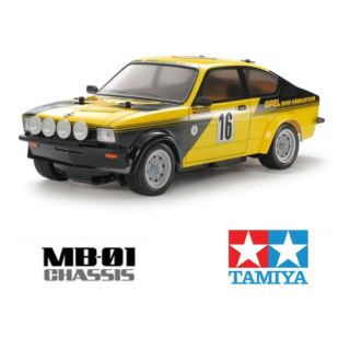 Tamiya MB-01 Opel Kadett GT/E 1/10: kit RC con carrocería clásica en policarbonato y chasis MB-01 modular. Un turismo alemán his