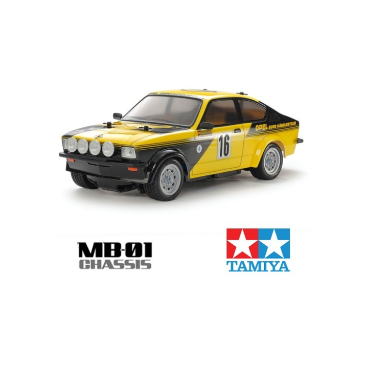 Tamiya MB-01 Opel Kadett GT/E 1/10: kit RC con carrocería clásica en policarbonato y chasis MB-01 modular. Un turismo alemán his