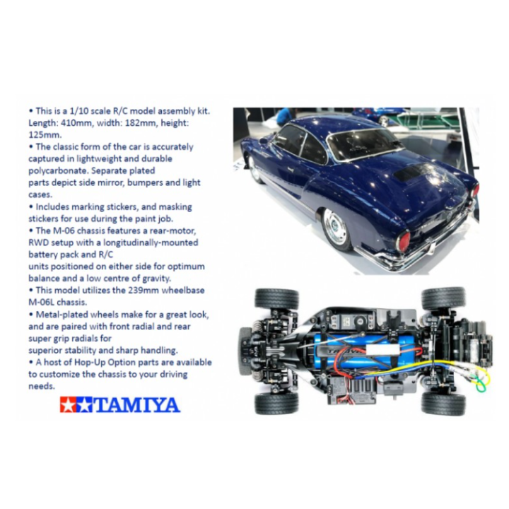 Tamiya M-06 Volkswagen Karmann Ghia 1/10 | Kit RC clásico con chasis M06