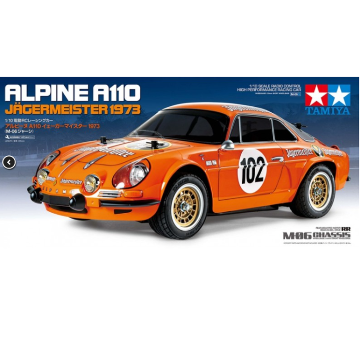 Tamiya M-06 Alpine A110 Jägermeister 1973 1/10 | Kit RC rally clásico