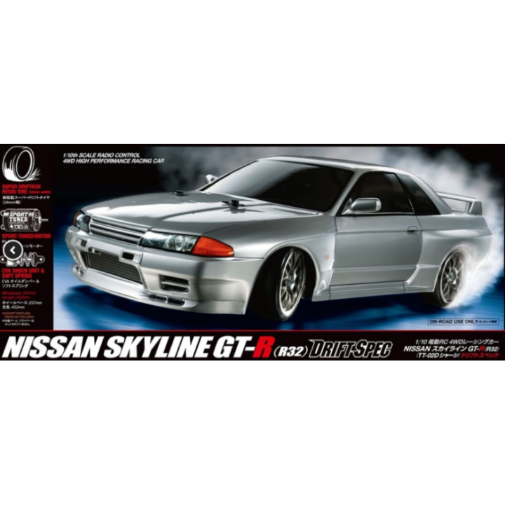 TAMIYA TT-02D Spec Nissan Skyline GT-R R32 LED | Coche Drift RC 1/10
