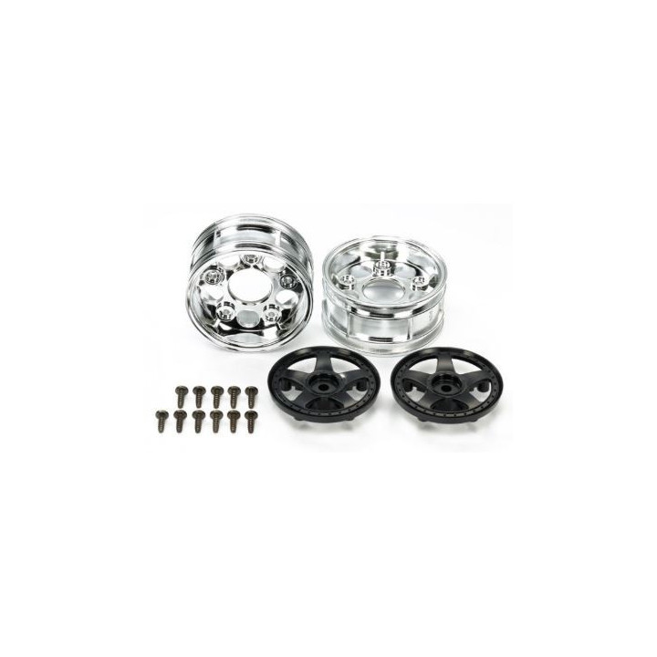 TAMIYA 5 Spoke 2-Piece Wheels (Black) – Llantas RC Negras Deportivas