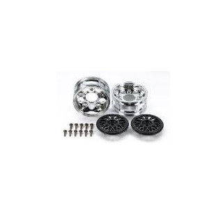 TAMIYA Mesh Rim 2-Piece Wheels (Black) – Llantas RC Negras Deportivas