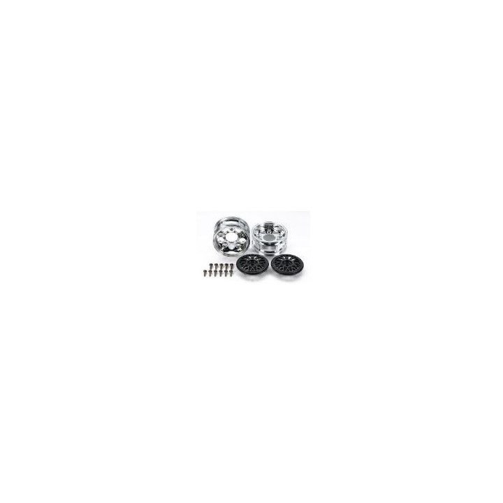 TAMIYA Mesh Rim 2-Piece Wheels (Black) – Llantas RC Negras Deportivas