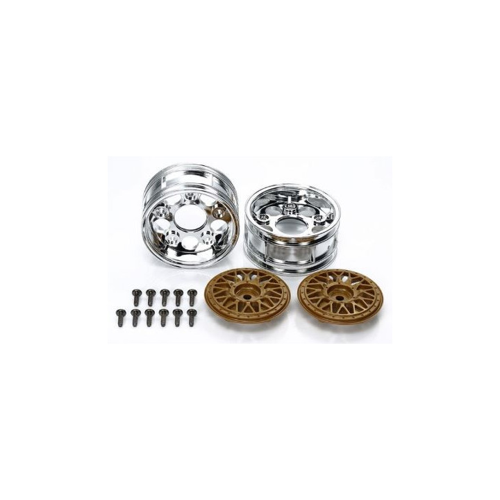 TAMIYA Mesh Rim 2-Piece Wheels (Gold) – Llantas RC Doradas Deportivas