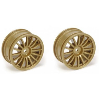 TAMIYA 16 Spoke One Piece Wheels (Gold) – Llantas RC de 16 Radios Doradas