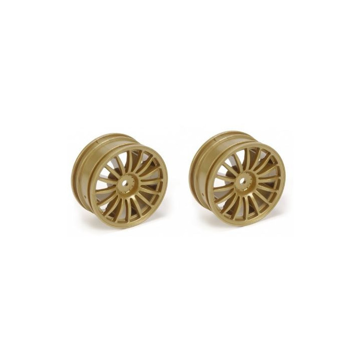 TAMIYA 16 Spoke One Piece Wheels (Gold) – Llantas RC de 16 Radios Doradas