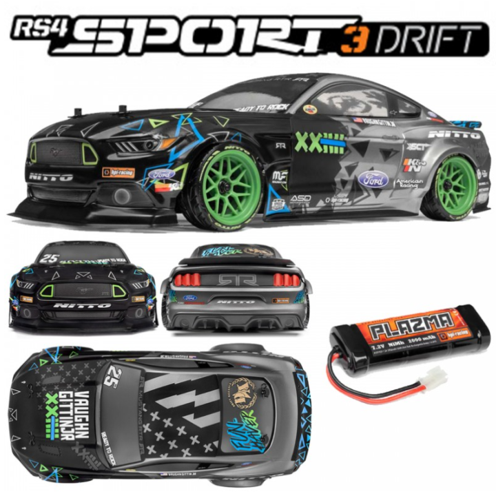 HPI RS4 Sport3 Drift RTR Carrocería Ford Mustang Vaughn Gittin Jr. 1/10