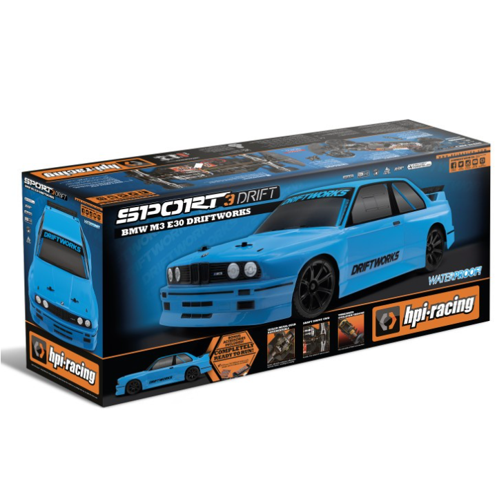 HPI RS4 Sport3 Drift RTR BMW E30 Driftworks 1/10 Eléctrico