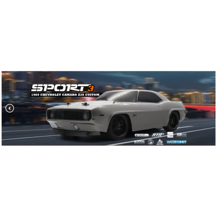 HPI RS4 Sport3 Drift RTR 1969 Chevrolet Camaro Z28 Custom 1/10 Eléctrico