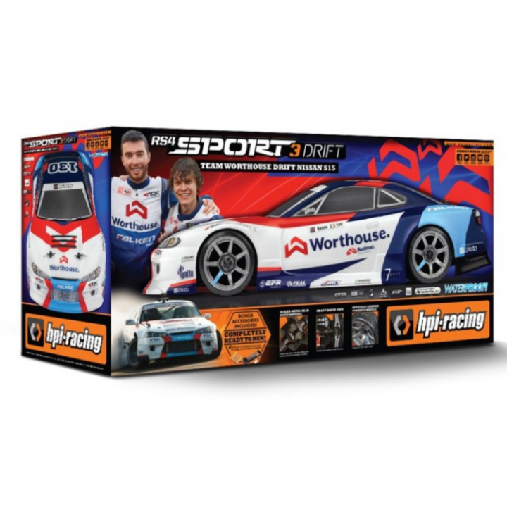 HPI RS4 Sport3 Drift RTR Team Worthouse Nissan S15 1/10 Eléctrico