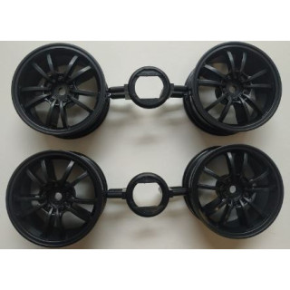 TAMIYA Toyota Supra GR Wheels (Black 10 Spoke) – Llantas RC deportivas