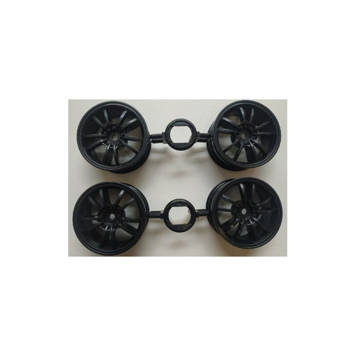 TAMIYA Toyota Supra GR Wheels (Black 10 Spoke) – Llantas RC deportivas