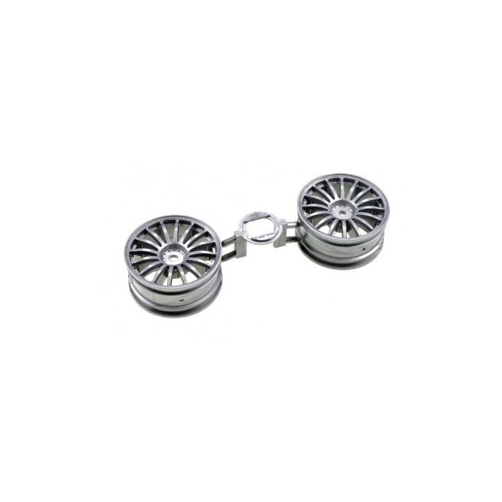 TAMIYA 16 Spoke One-Piece Wheels (Grey) – Llantas deportivas para coches RC