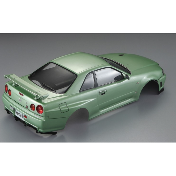 Killerbody Nissan Skyline R34 "Champagne-Green" · Carrocería RC Pintada y Lista para Usar