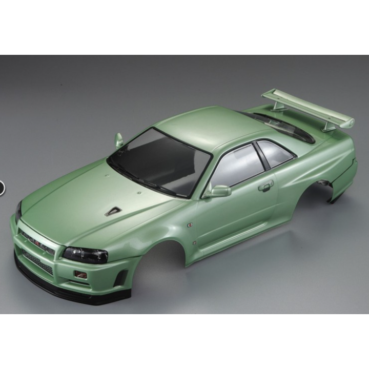 Killerbody Nissan Skyline R34 "Champagne-Green" · Carrocería RC Pintada y Lista para Usar