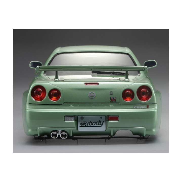 Killerbody Nissan Skyline R34 "Champagne-Green" · Carrocería RC Pintada y Lista para Usar