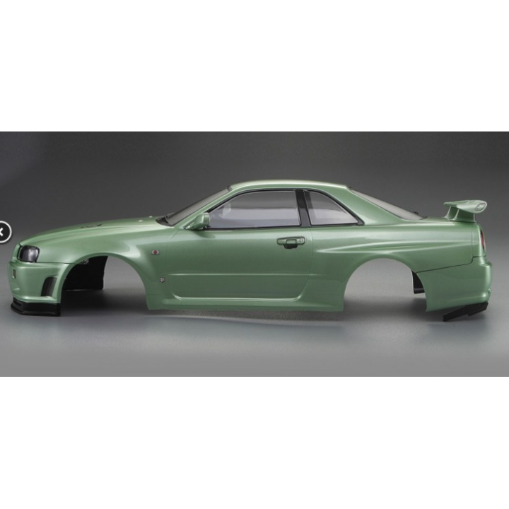 Killerbody Nissan Skyline R34 "Champagne-Green" · Carrocería RC Pintada y Lista para Usar
