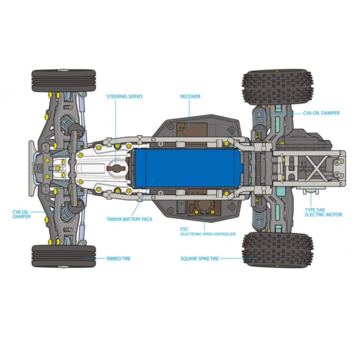 Tamiya DT-04 Fighter Nxgen | Buggy RC 1/10 Eléctrico Off-Road Kit | A Todo Nitro