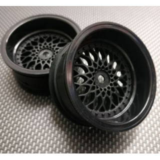 2 Llantas 1/10 RC BBS Black (+9) – Offset extra ancho estilo racing