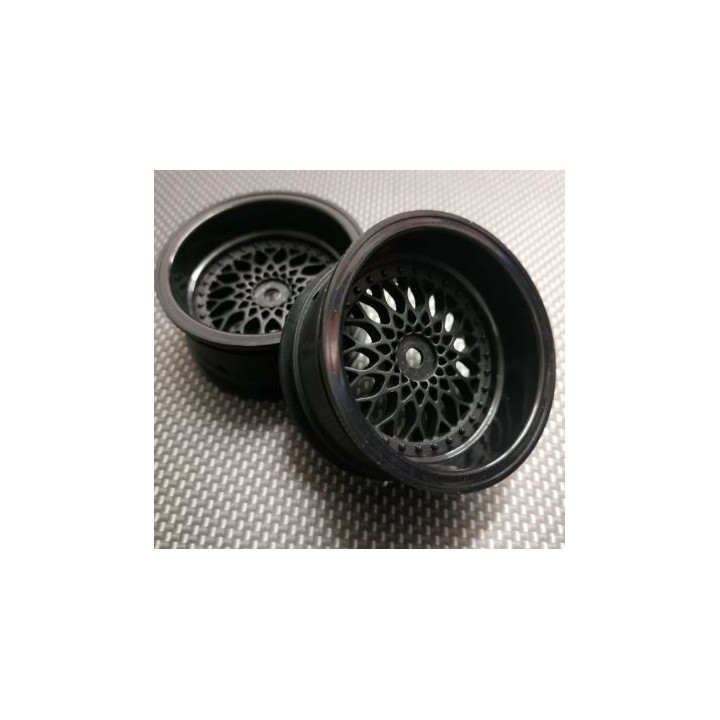 2 Llantas 1/10 RC BBS Black (+9) – Offset extra ancho estilo racing