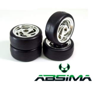 ABSIMA Slick Wheel Set Ronin Chrome | Ruedas Slick Cromadas RC de Competición