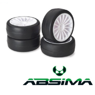 ABSIMA Slick Wheel Set 15 Spoke White | Ruedas Slick Blancas RC de Competición