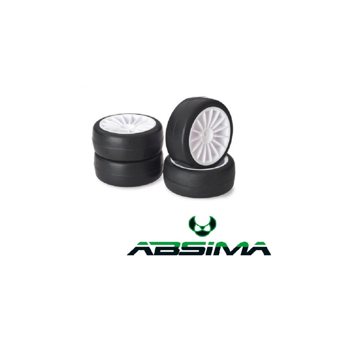 ABSIMA Slick Wheel Set 15 Spoke White | Ruedas Slick Blancas RC de Competición