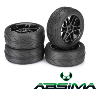 ABSIMA Wheel Set Onroad 6 Spoke Black | Ruedas RC Onroad Negras de Competición